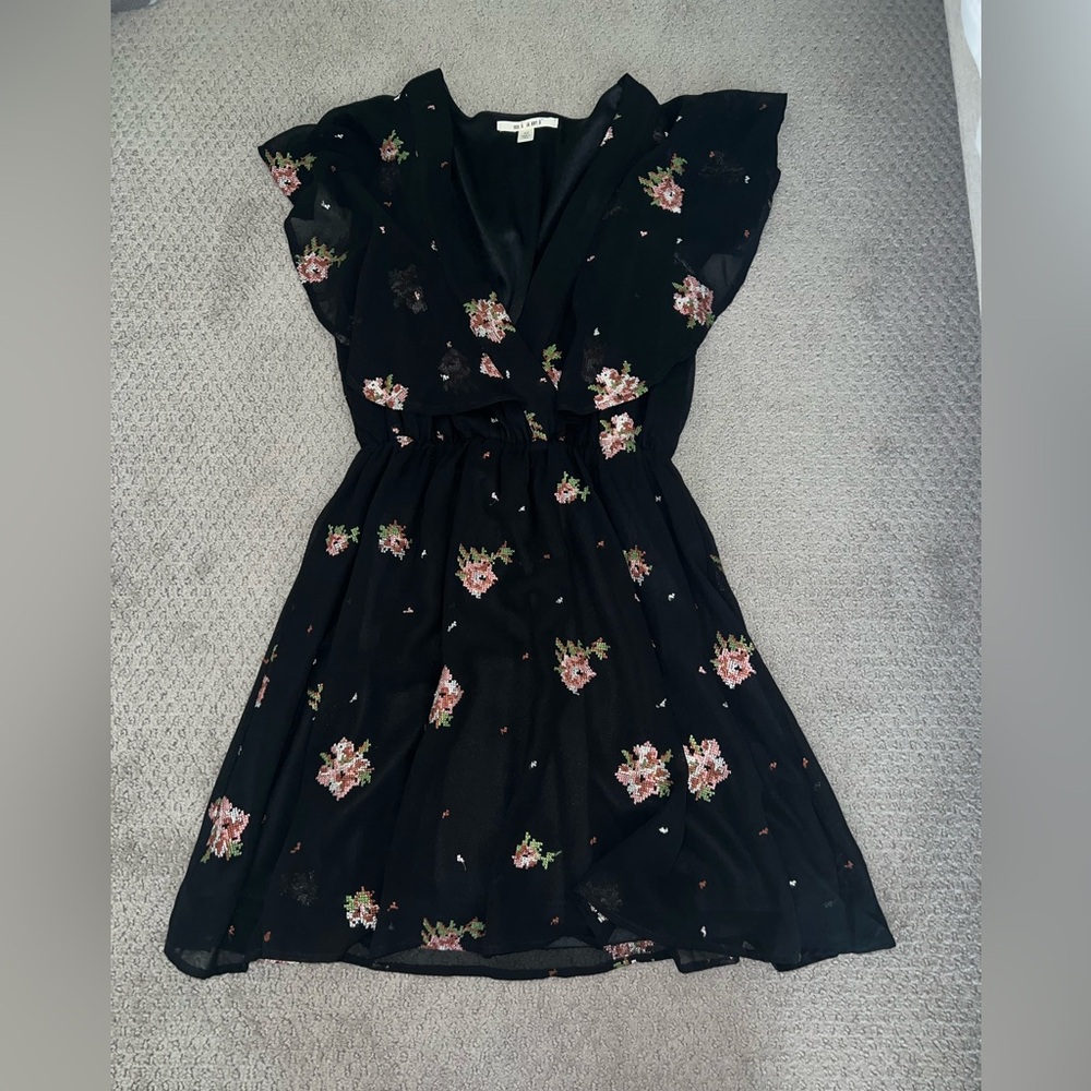 Francesca’s Black Ruffle Mini Dress